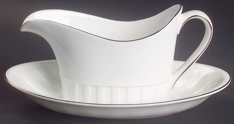 Colosseum Platinum Gravy Boat & Underplate by Wedgwood-1