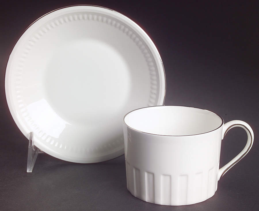 Colosseum Platinum Flat Cup & Saucer Set by Wedgwood-1