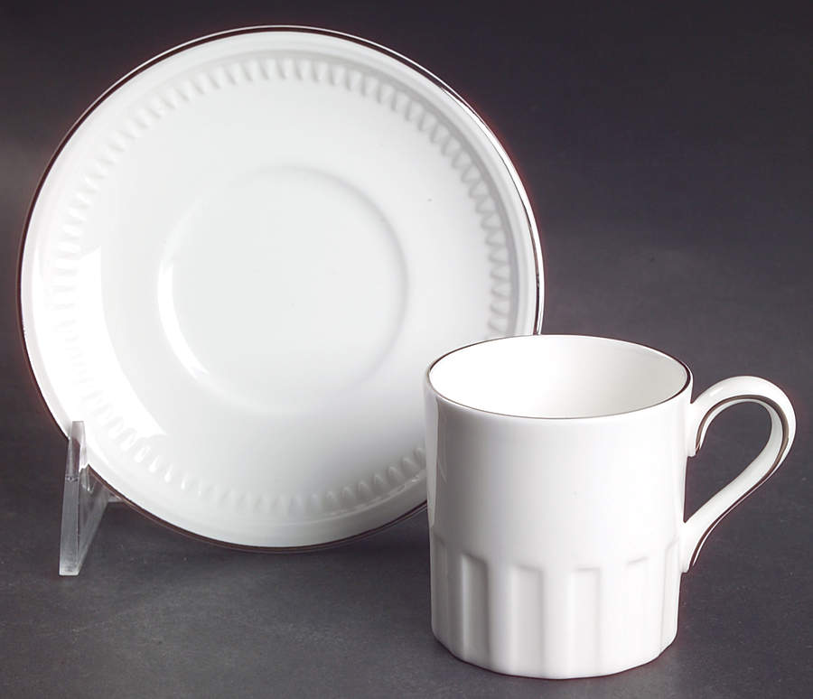 Colosseum Platinum Bond Shape Demitasse Cup and Saucer Set by Wedgwood-1