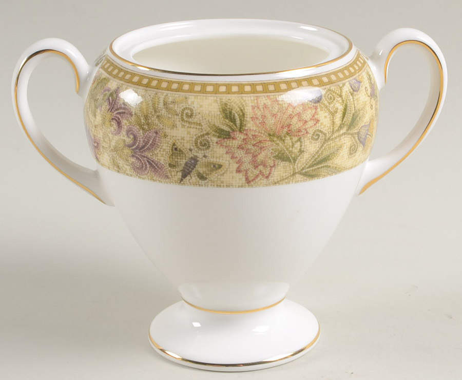 Floral Tapestry Globe Shape Sugar Bowl No Lid by Wedgwood-1