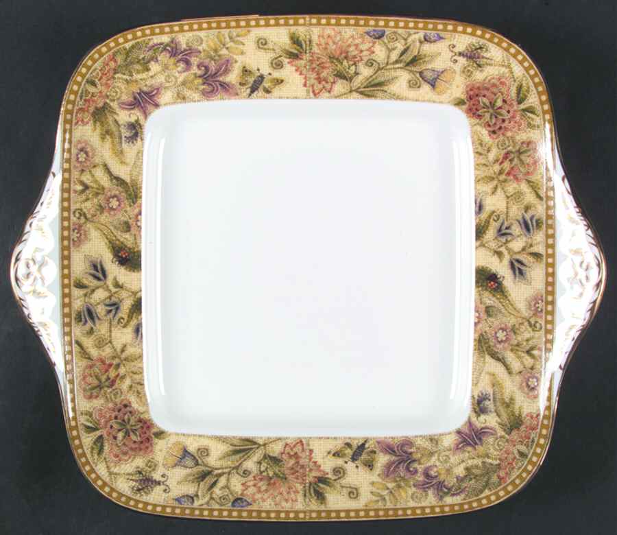 Floral Tapestry Square Handled Cake Plate by Wedgwood-1