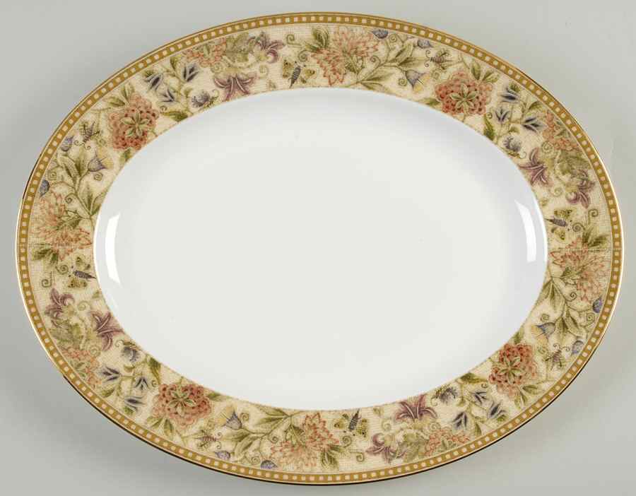 Floral Tapestry 14" Oval Serving Platter by Wedgwood-1