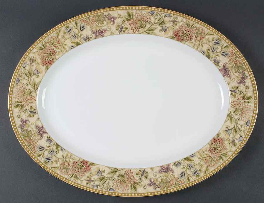 Floral Tapestry 15" Oval Serving Platter by Wedgwood-1
