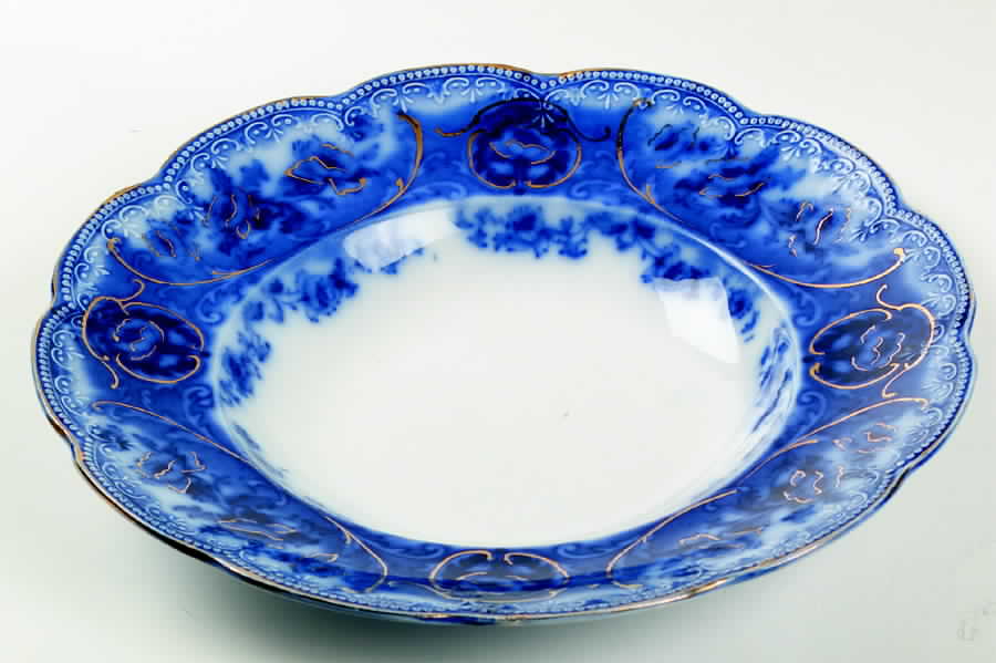 Atalanta (Gold Scrolls) Large Rim Soup Bowl by Wedgwood-1