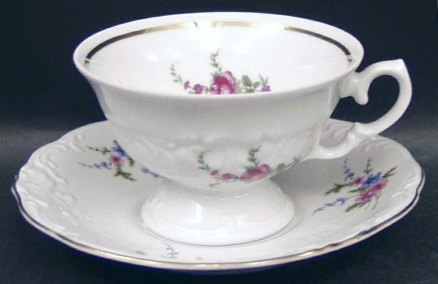 Sheraton Rose Footed Cup & Saucer Set by Wawel-1