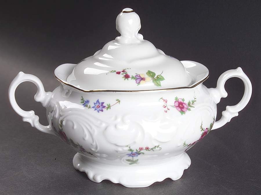 Sheraton Rose Sugar Bowl & Lid by Wawel-1