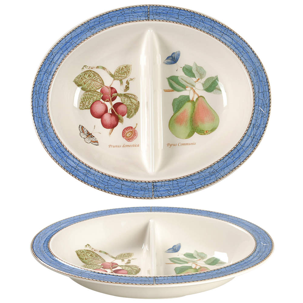 Sarah's Garden 12" Oval Divided Vegetable Bowl by Wedgwood-1