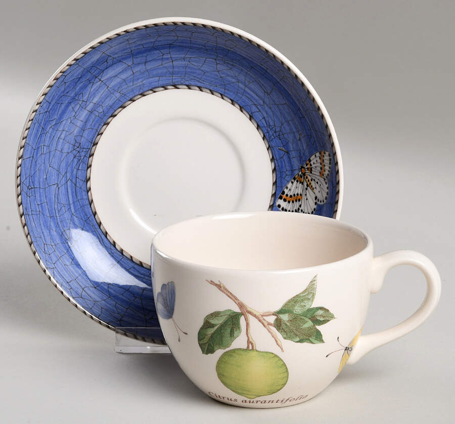 Sarah's Garden Flat Cup & Saucer Set by Wedgwood-1