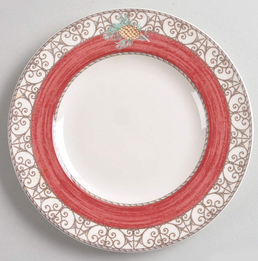 Sarah's Garden Christmas Red Bread & Butter Plate by Wedgwood-1