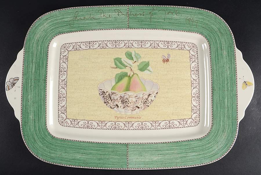 Sarah's Garden 1999 Signed 19" Rectangular Platter by Wedgwood-1
