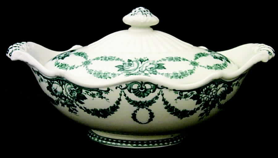 Grosvenor Blue (No #, No Trim) Oval Covered Vegetable by Wedgwood-1
