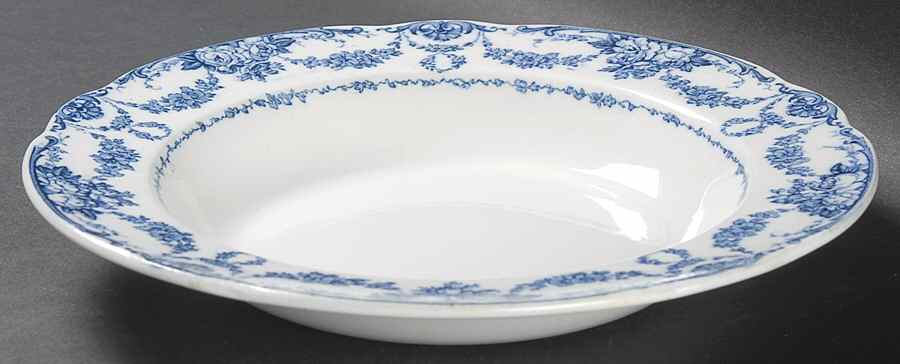 Grosvenor Blue (No #, No Trim) Large Rim Soup Bowl by Wedgwood-1