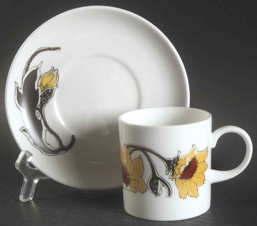 Blackeyed Susan Flat Demitasse Cup & Saucer Set by Wedgwood-1