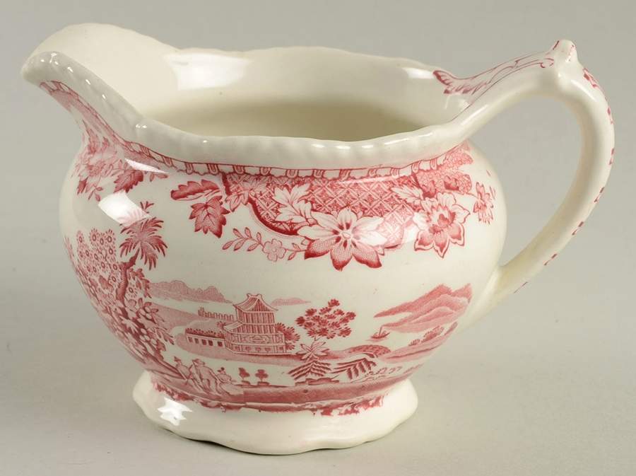 Seaforth Pink (Rope Edge, Scallop) Creamer by Wood & Sons-1