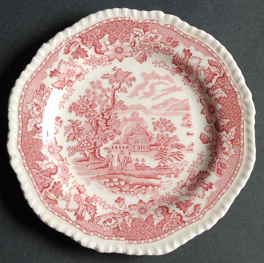 Seaforth Pink (Rope Edge, Scallop) Bread & Butter Plate by Wood & Sons-1