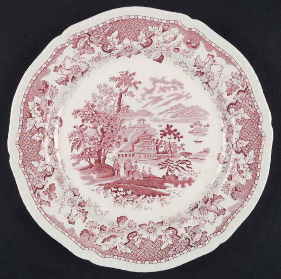 Seaforth Pink (Rope Edge, Scallop) Dinner Plate by Wood & Sons-1