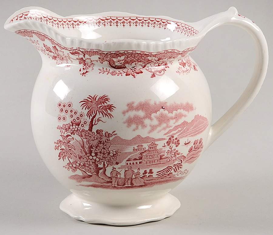 Seaforth Pink (Rope Edge, Scallop) 40 Oz Pitcher by Wood & Sons-1