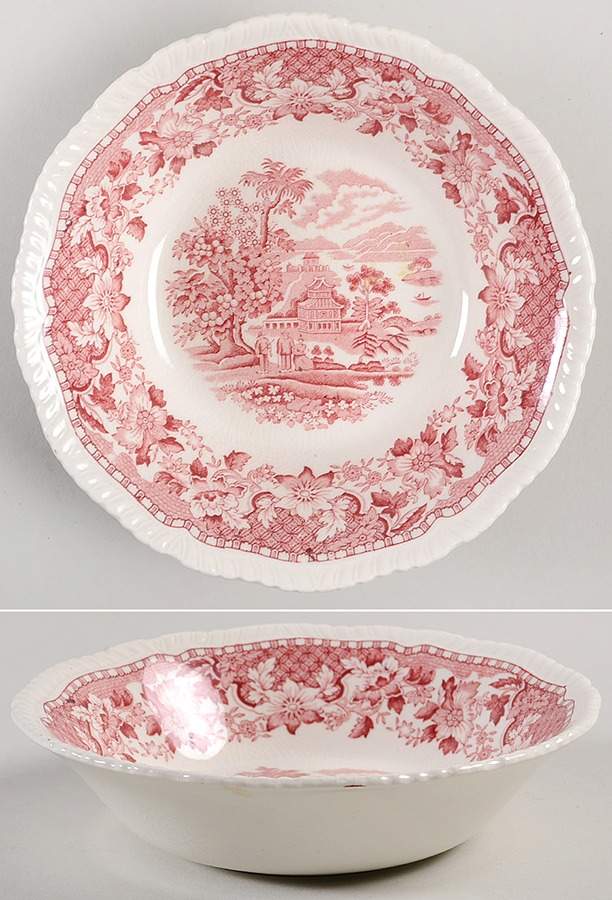 Seaforth Pink (Rope Edge, Scallop) Coupe Cereal Bowl by Wood & Sons-1