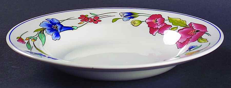 Alpine Meadow Large Rim Soup Bowl by Wood & Sons-1