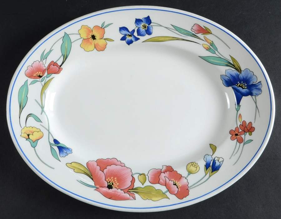 Alpine Meadow 12" Oval Serving Platter by Wood & Sons-1