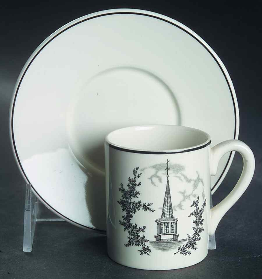 Ohio University Black Flat Demitasse Cup & Saucer Set by Wedgwood-1