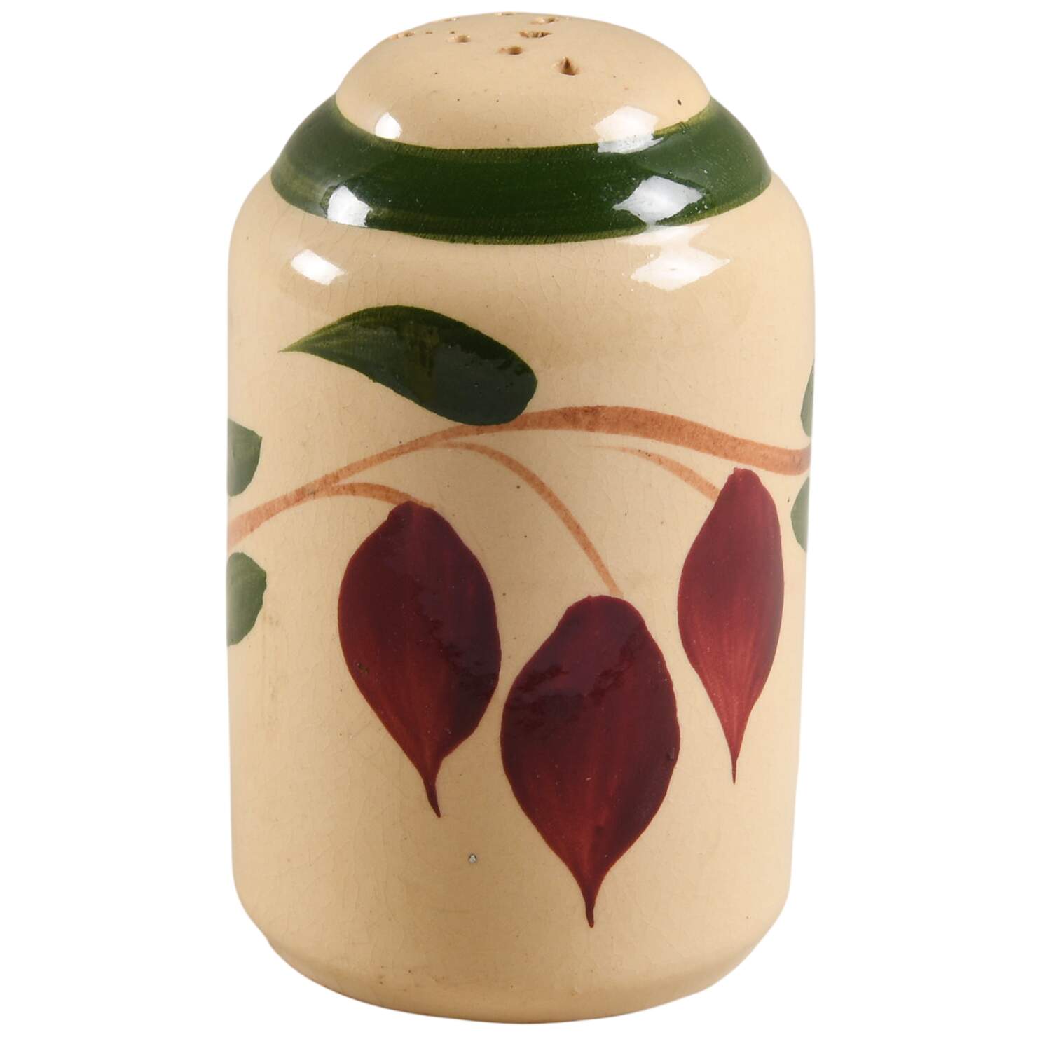 American Red Bud Barrel Shape Pepper Shaker by Watt Pottery-1