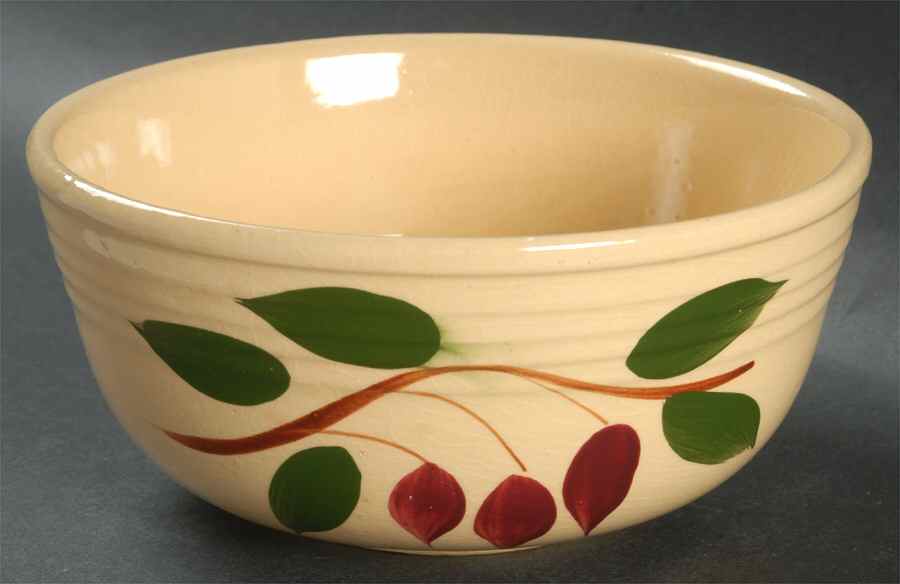American Red Bud 7" Ribbed Mixing Bowl by Watt Pottery-1