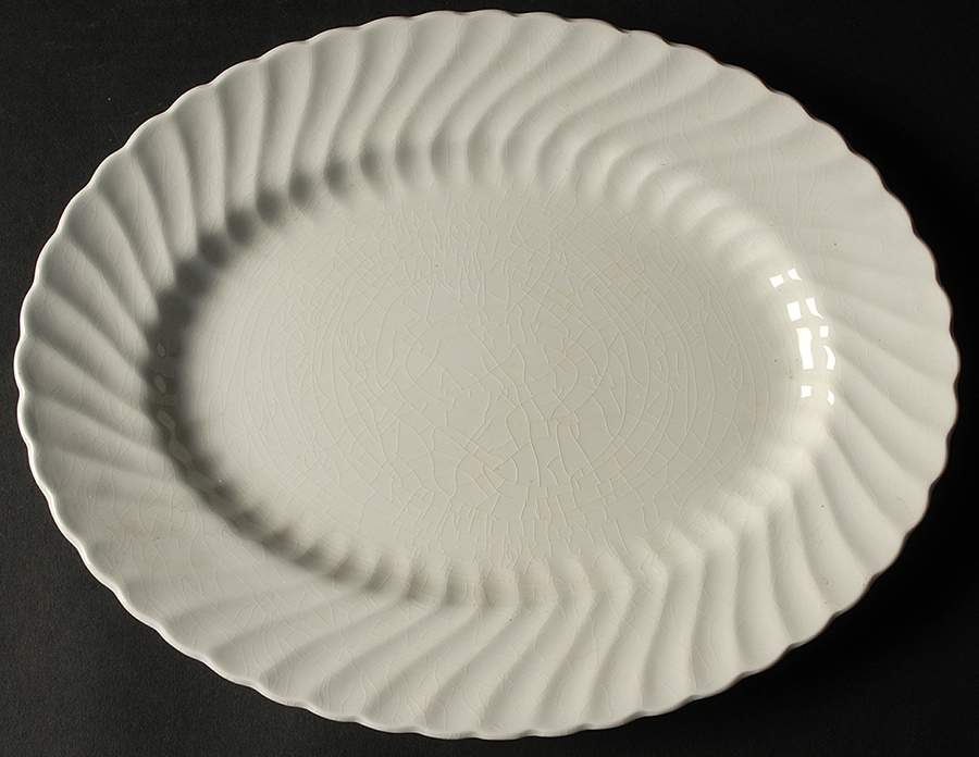 Camelot White 12" Oval Serving Platter by Wood & Sons-1