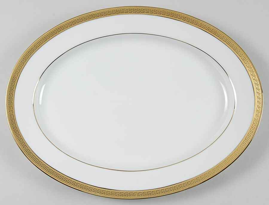 Pantheon Gold 13" Oval Serving Platter by Wallace Heritage (Japan)-1