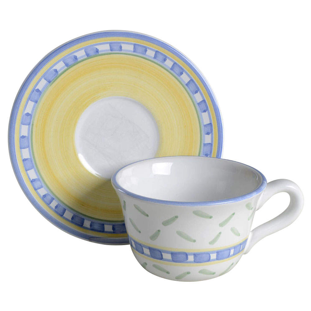 Tournesol (Italy) Flat Cup & Saucer Set by Williams-Sonoma-1