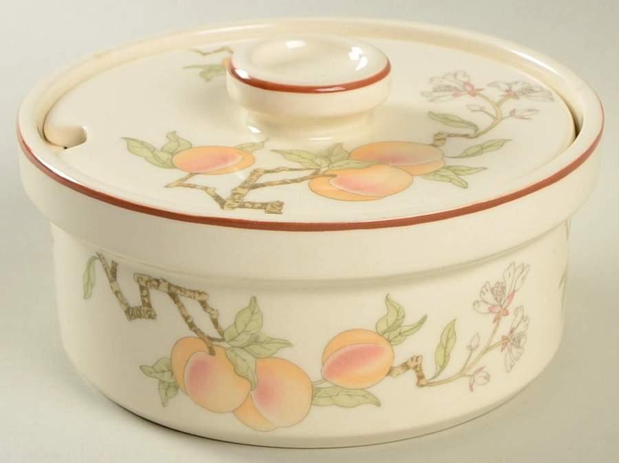Peach Sugar Bowl & Lid by Wedgwood-1