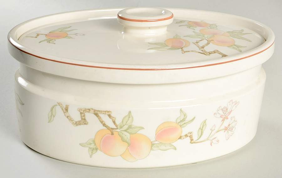 Peach 3 Quart Oval Covered Casserole by Wedgwood-1