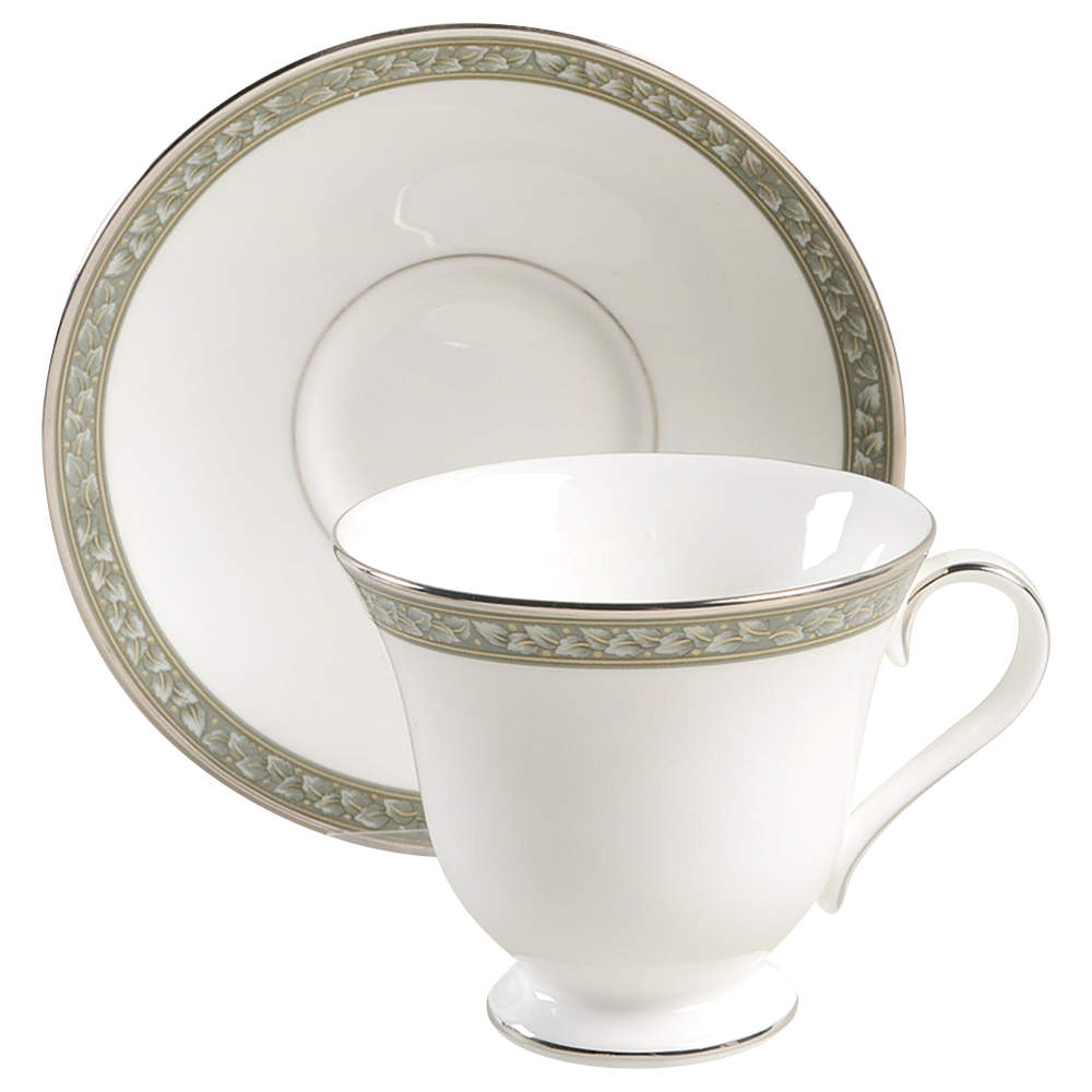 Laurel Footed Cup & Saucer Set by Waterford China-1