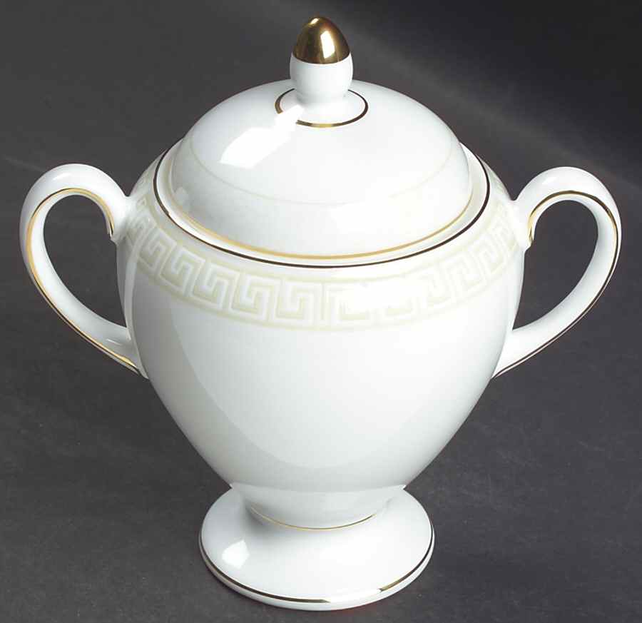 Athens Globe Shape Sugar Bowl & Lid by Wedgwood-1