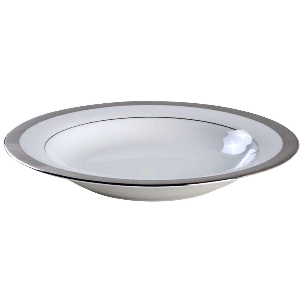 Pantheon Platinum Large Rim Soup Bowl by Wallace Heritage (Japan)-1