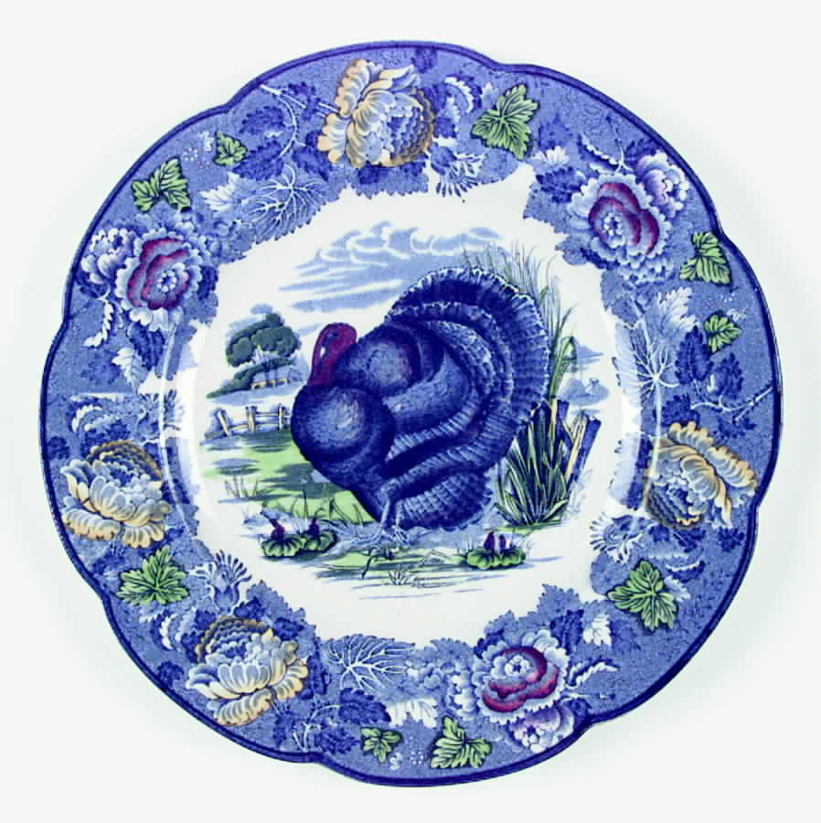 English Scenery Blue Multicolor Dinner Plate by Wood & Sons-1