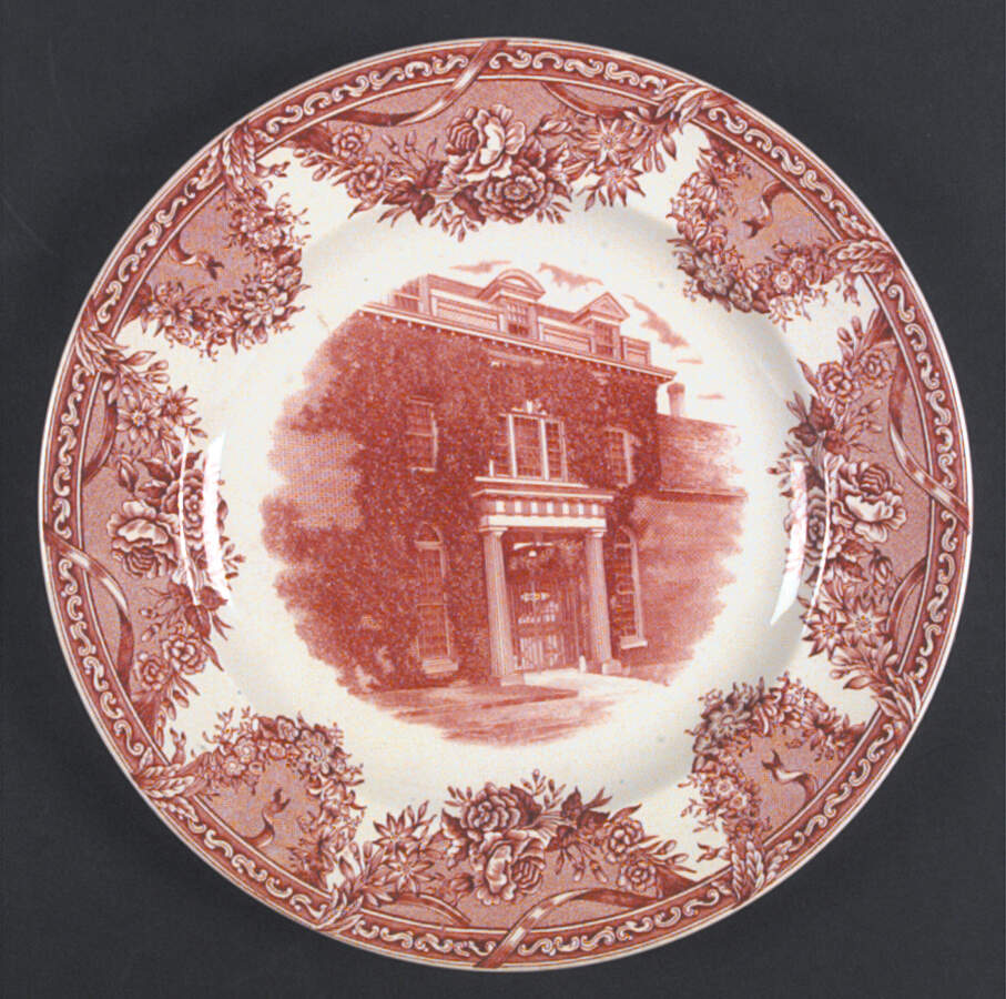 Salem College Pink Dinner Plate by Wedgwood-1
