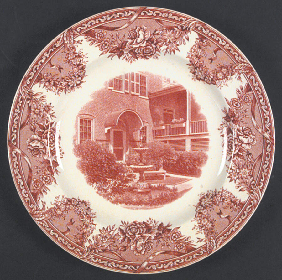 Salem College Pink Dinner Plate by Wedgwood-1