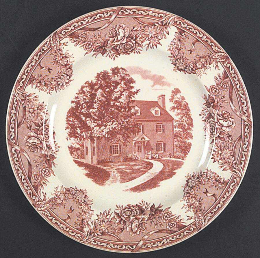 Salem College Pink Dinner Plate by Wedgwood-1