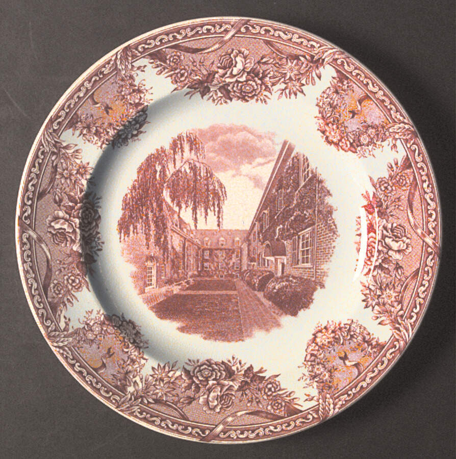 Salem College Pink Dinner Plate by Wedgwood-1