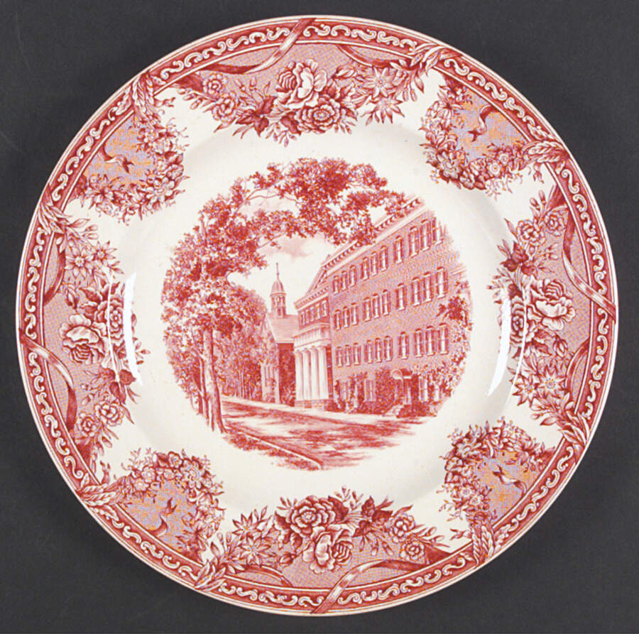 Salem College Pink Dinner Plate by Wedgwood-1