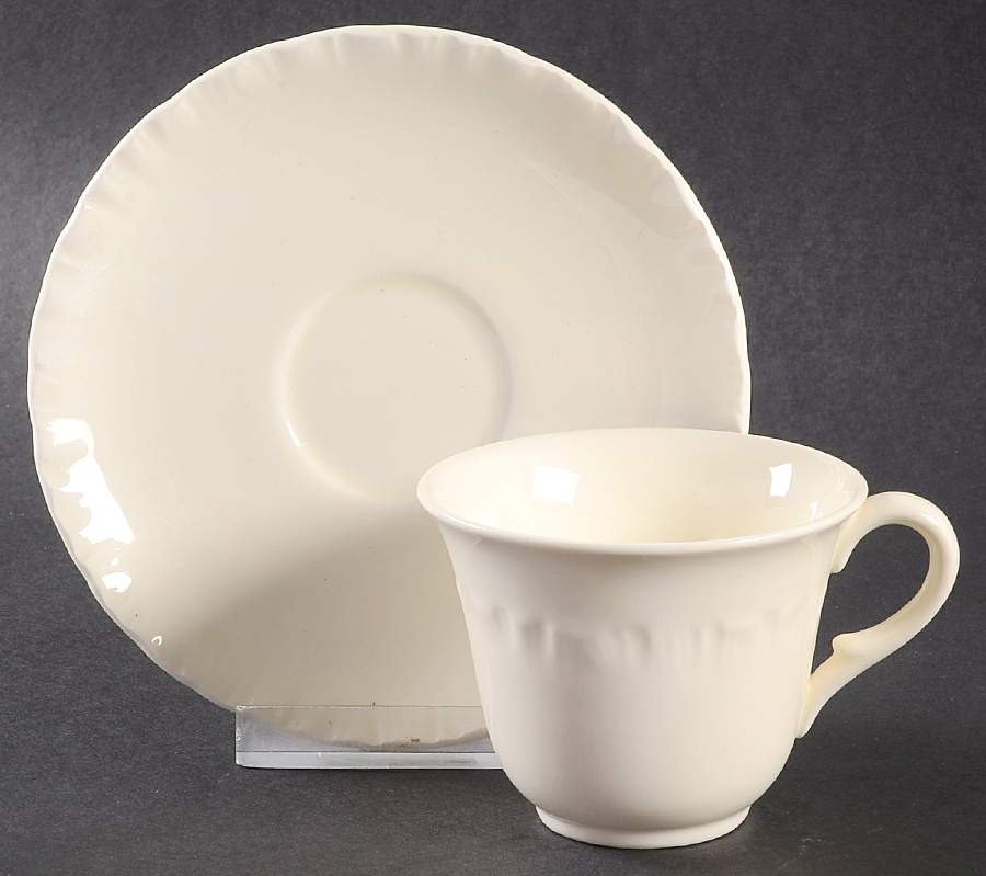 Shell Edge Flat Demitasse Cup & Saucer Set by Wedgwood-1