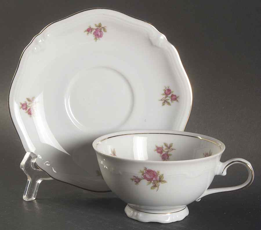 Rosette Footed Cup & Saucer Set by Winterling - Bavaria-1