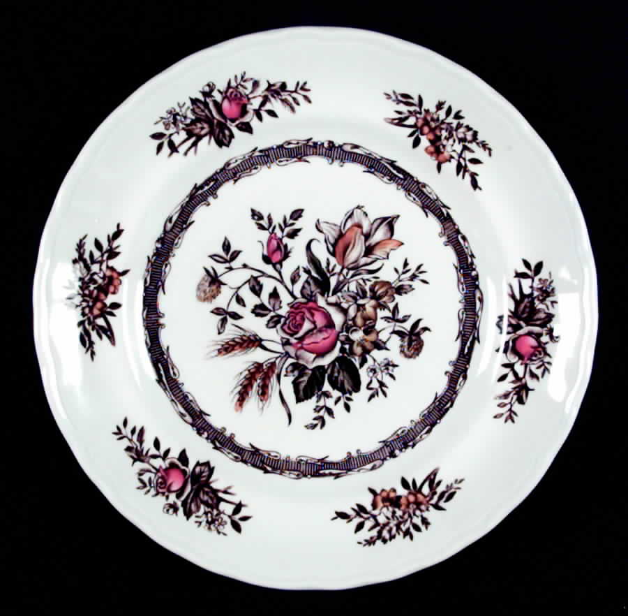 Rosedale Brown (No Rope Edge) Salad Plate by Wood & Sons-1