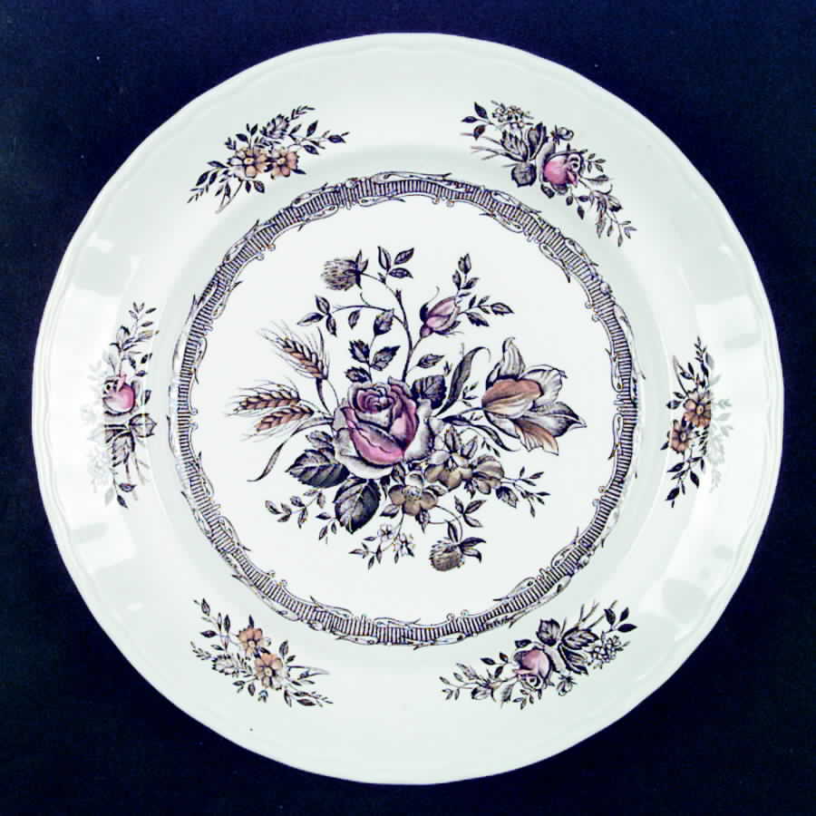 Rosedale Brown (No Rope Edge) Dinner Plate by Wood & Sons-1