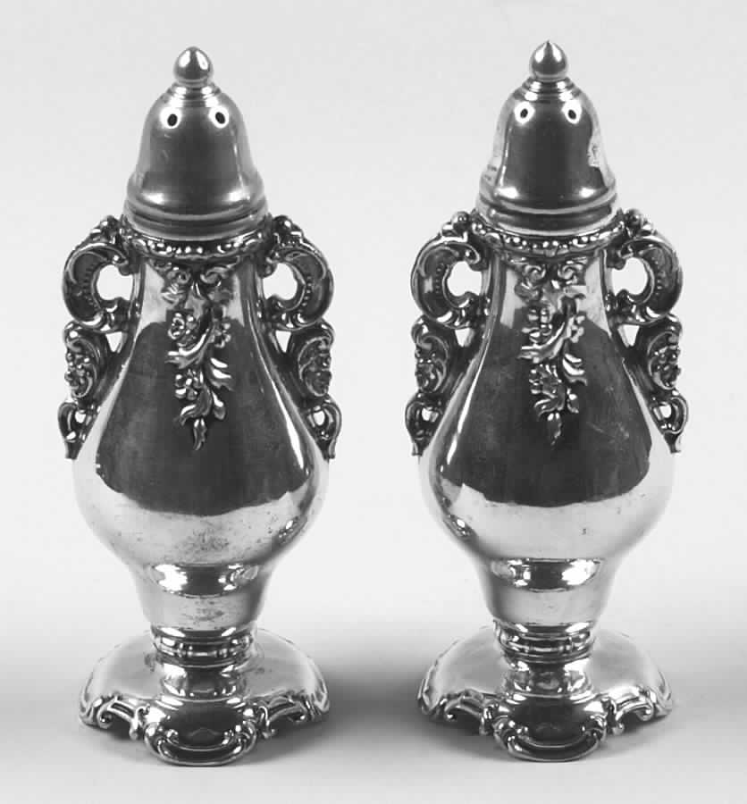 Baroque (Silverplate, Hollowware, Older) Salt & Pepper Set by Wallace Silver-1