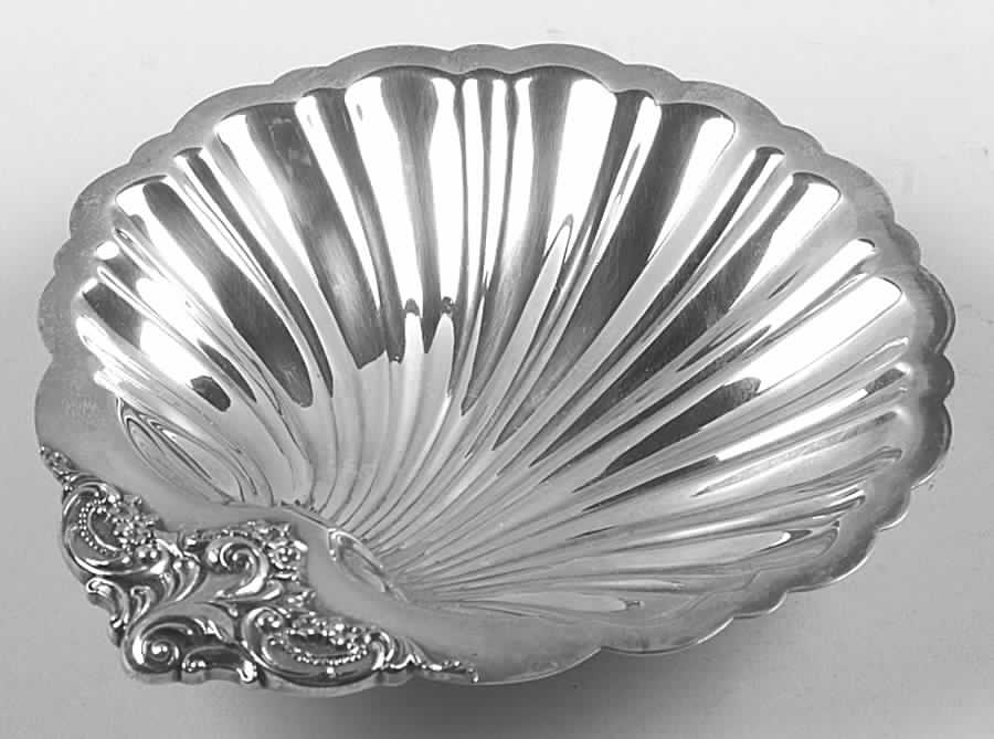 Baroque (Silverplate, Hollowware, Older) Medium Plated Shell Bon Bon Bowl by Wallace Silver-1