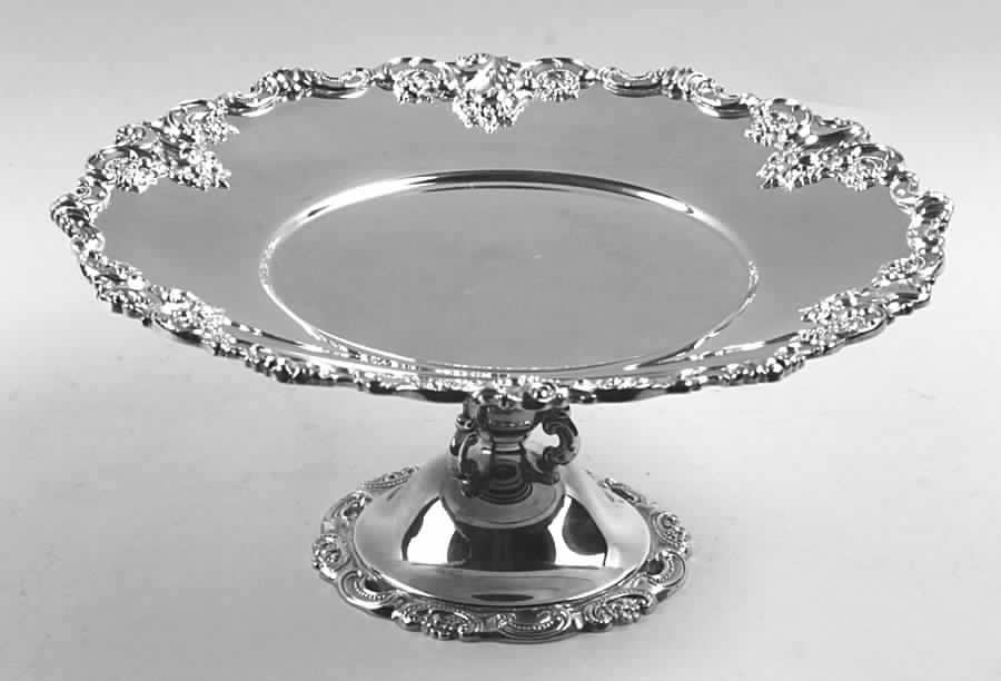 Baroque (Silverplate, Hollowware, Older) 11" Diameter Pedestal Cake Stand by Wallace Silver-1