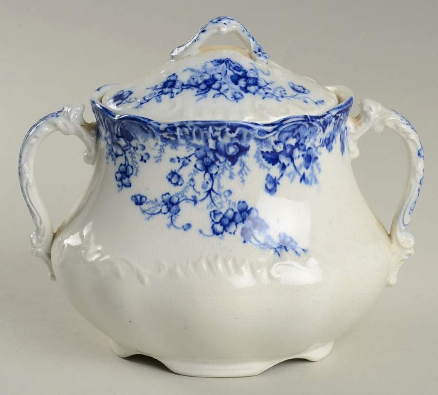 Rome Blue Sugar Bowl & Lid by Wedgwood-1