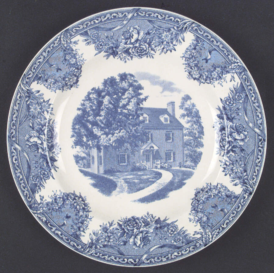 Salem College Blue Dinner Plate by Wedgwood-1